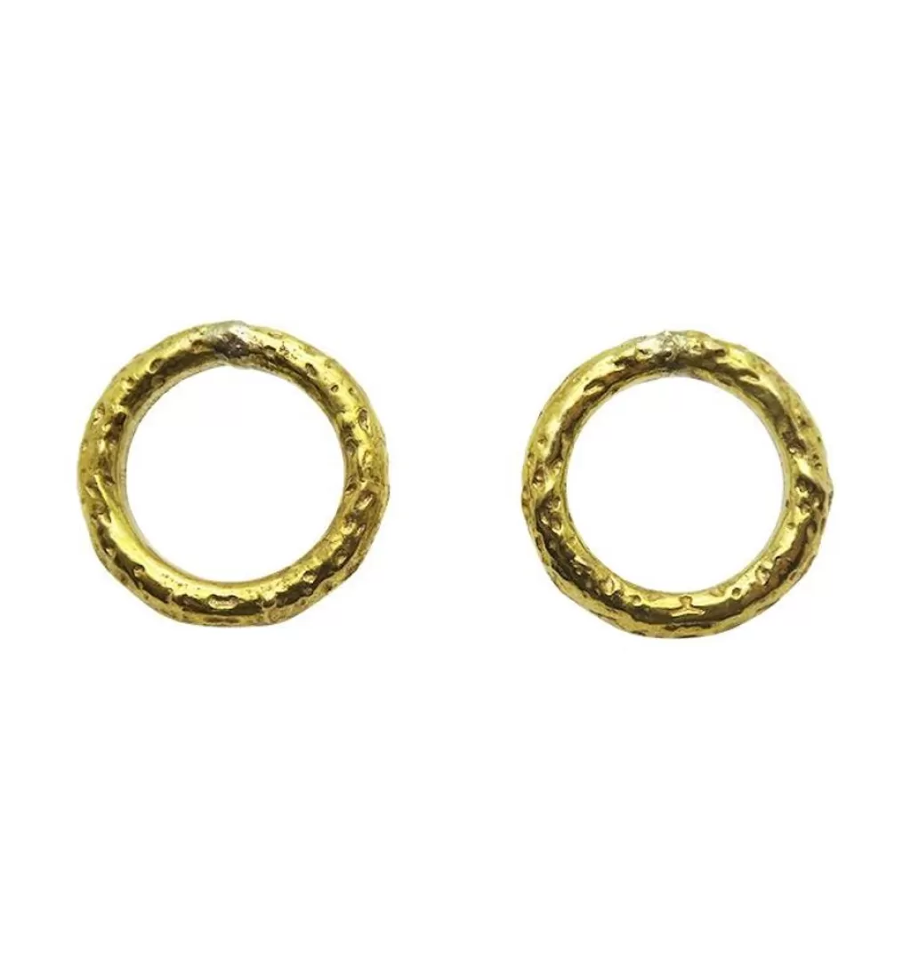 Fashion Bedazzled Ace Earrings Brass