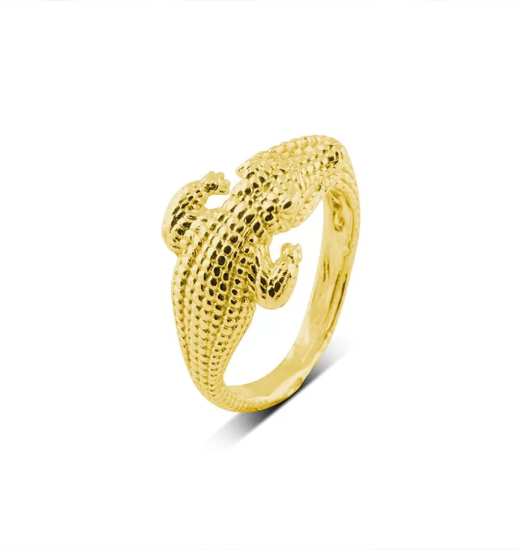 Online Carolinne B Alligator Ring Guld