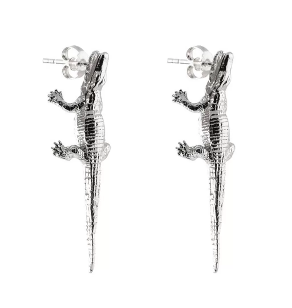 Shop Carolinne B Alligatororhangen • Silver