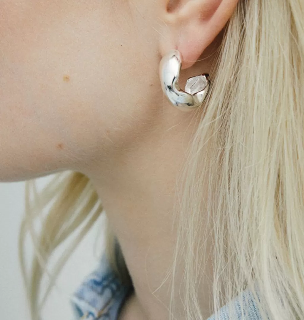 New WOS UP Bell Earrings Silver