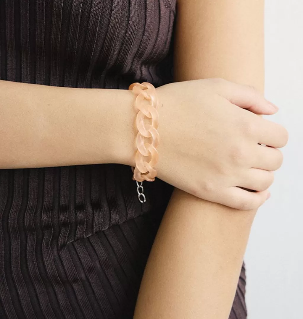 Fashion WOS UP Big Chain Bracelet Peach
