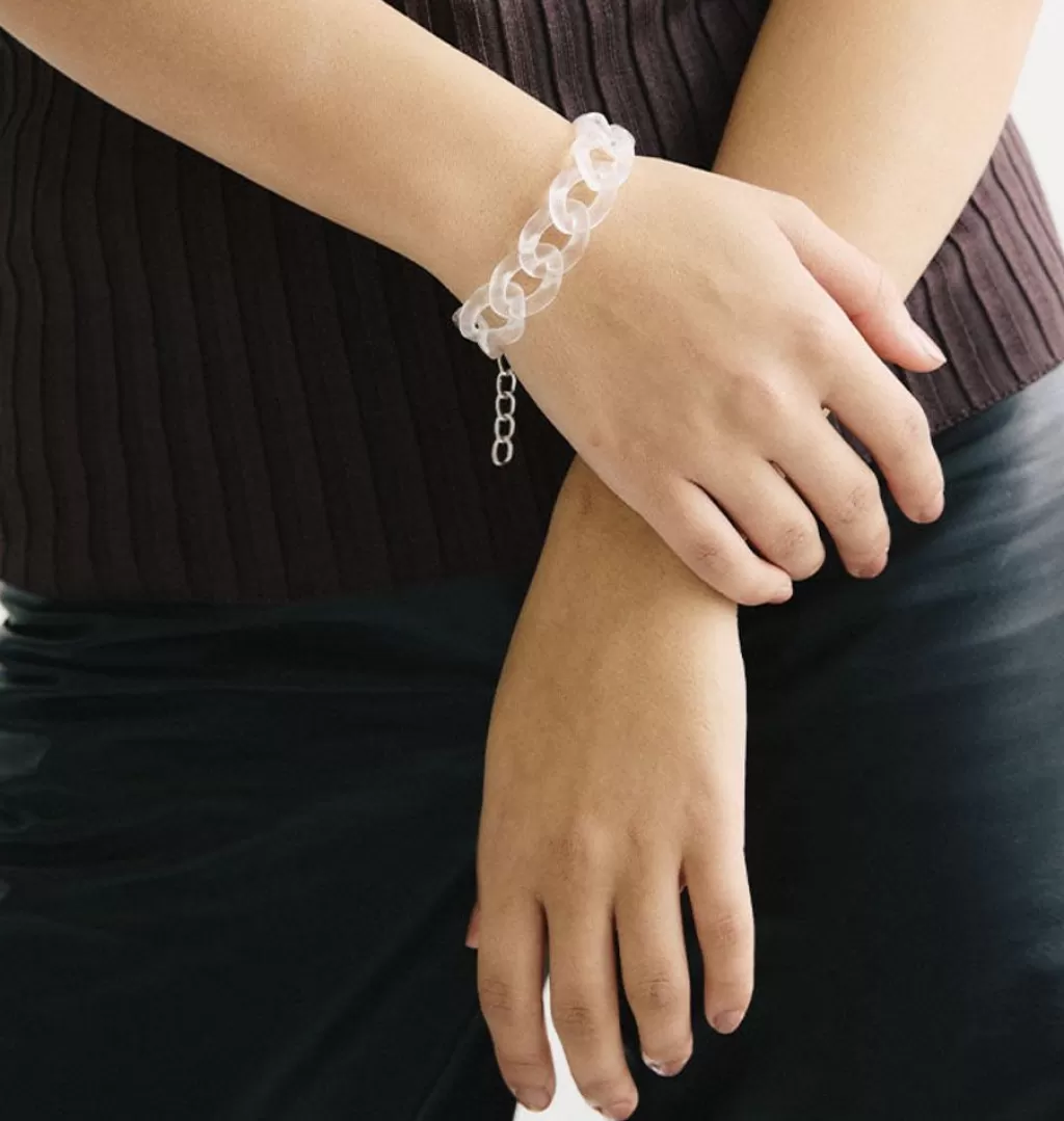 Clearance WOS UP Big Chain Bracelet White