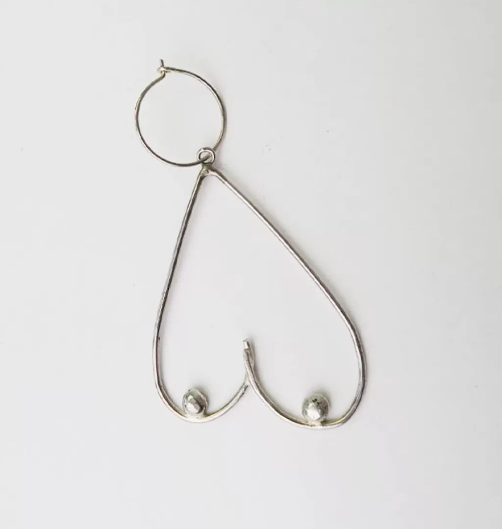 Shop cmakes jewelry Boob Job 5Cm Earrings Silver