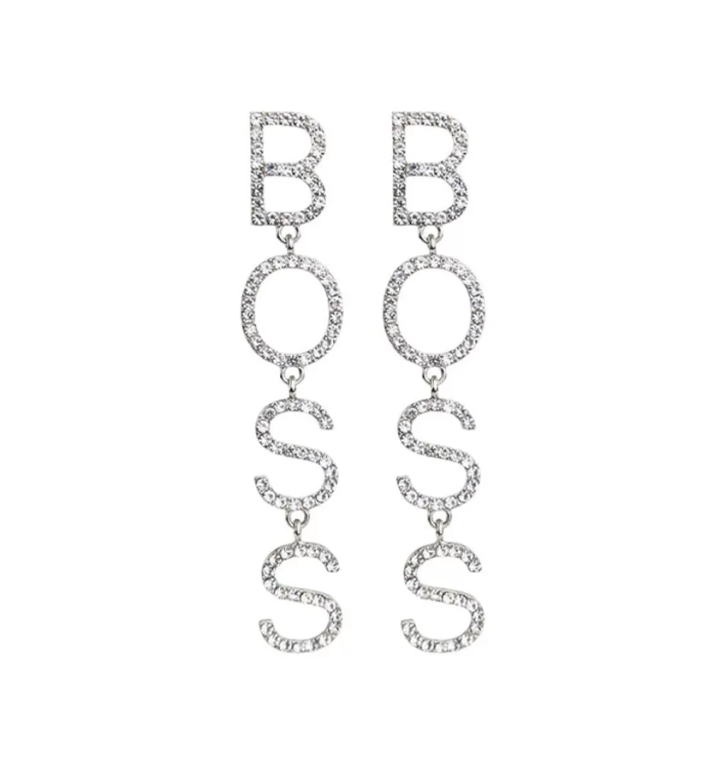 Shop WOS UP Boss Earrings Silver