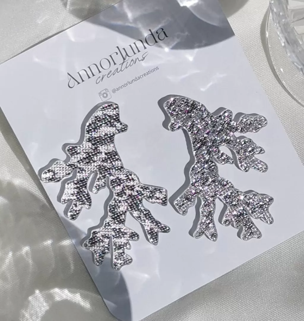 Cheap Annorlunda Creations Cora Earrings Silver-Glitter