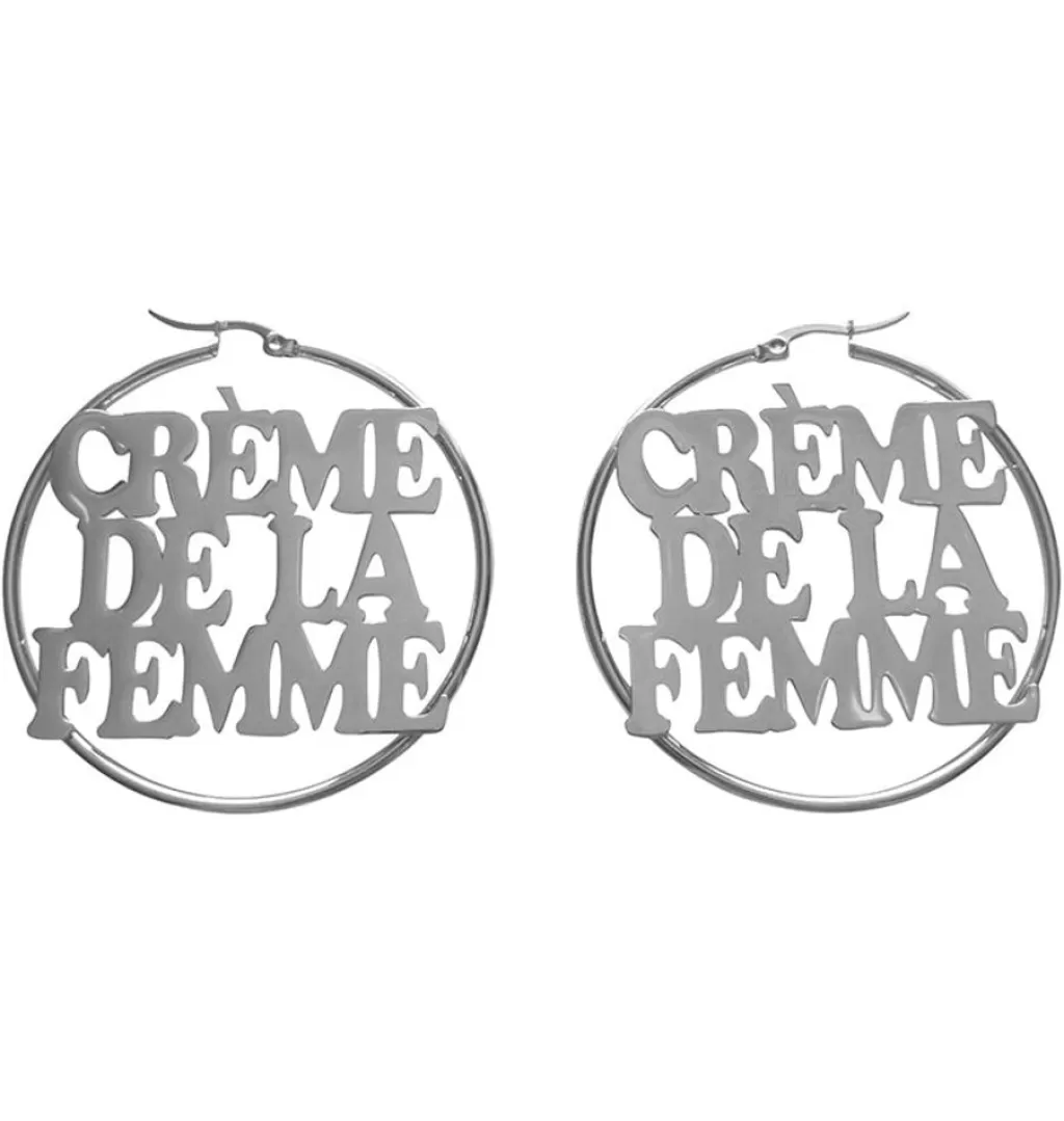 Online Fe:male Creme De La Femme Hoops • Silver
