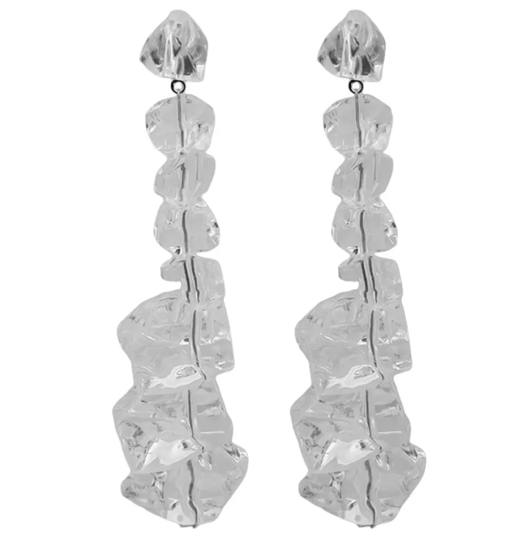 Best WOS UP Cube Clear Earrings
