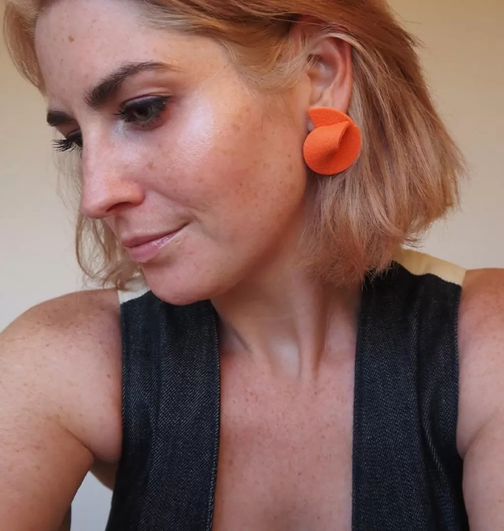 Clearance Cristina Lucia Curve Earrings Mandarin
