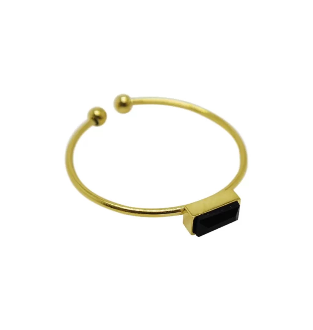 New WOS UP Cut Ring Black • Gold