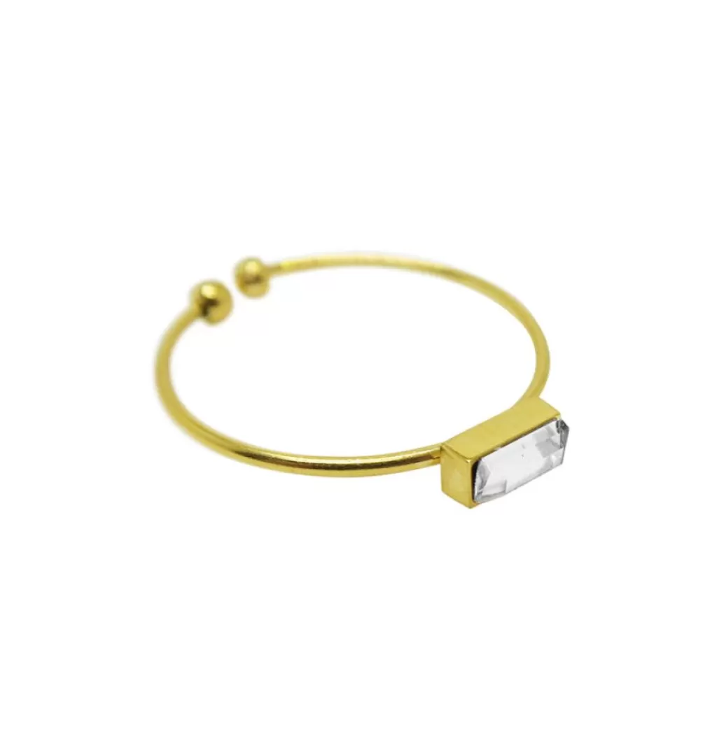 Online WOS UP Cut Ring Clear • Gold