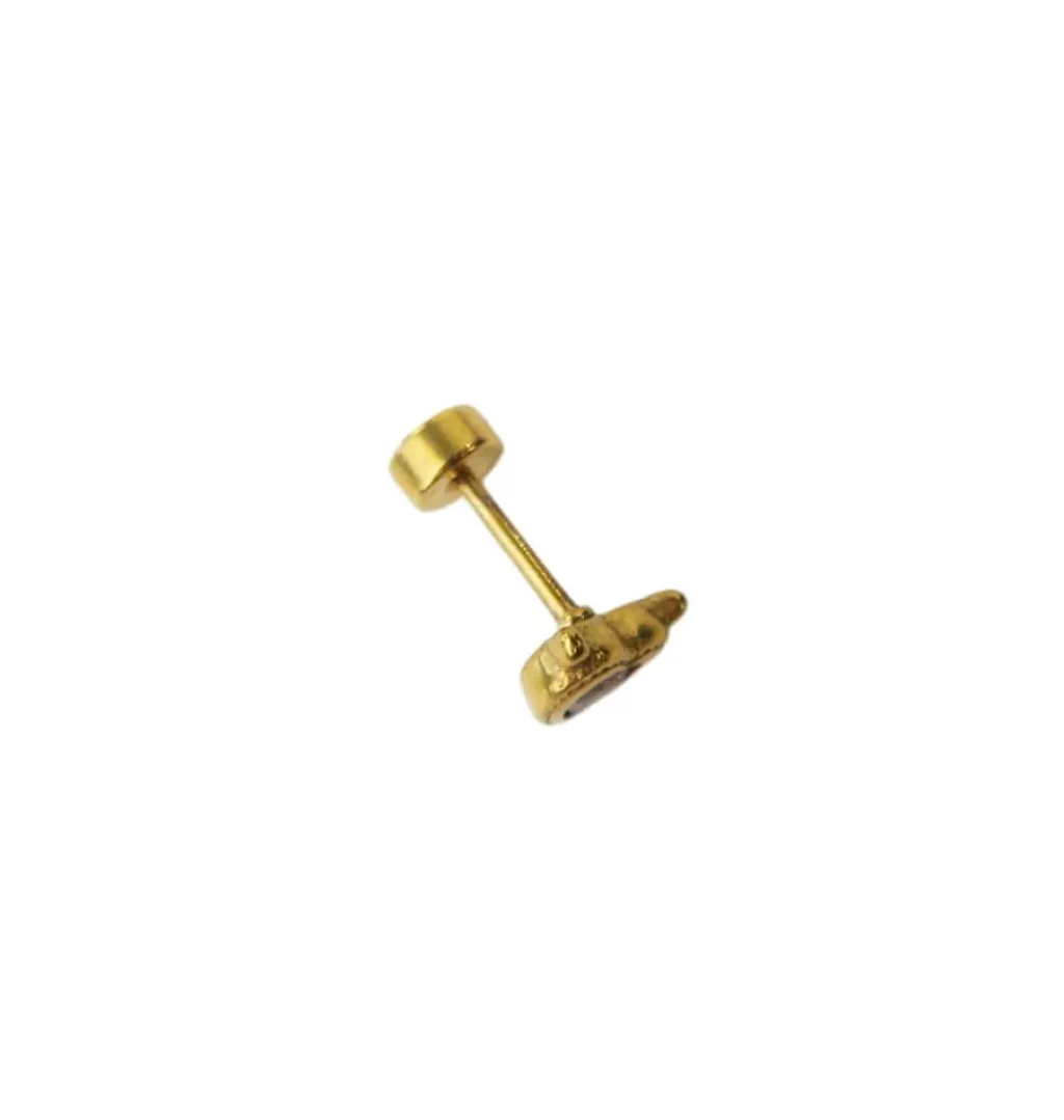 Cheap WOS Devil Heart Clear Single Stud Gold