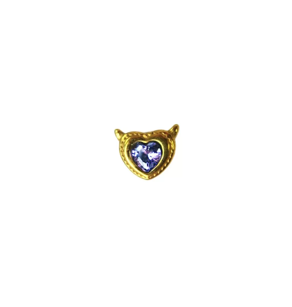 Flash Sale WOS Devil Heart Single Stud Gold