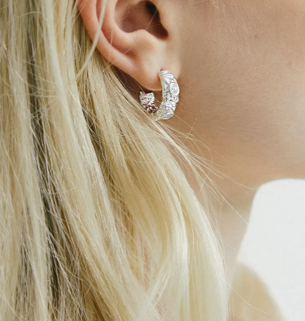 Clearance WOS UP Donna Clear Earrings Silver