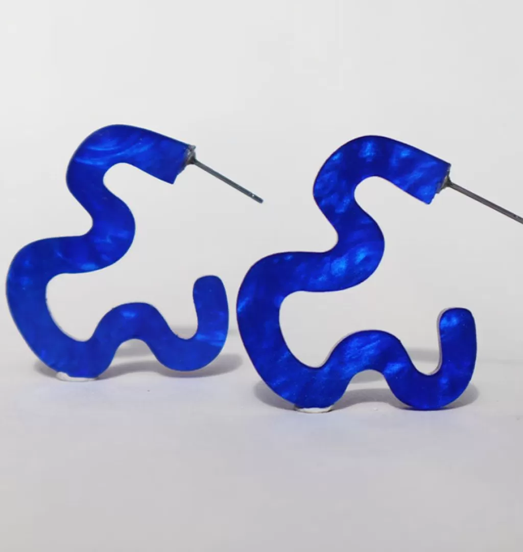 Fashion Laura Astrup Larsen Doodles Small Earrings Blue