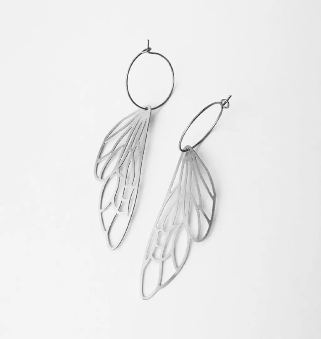 Best AngelPearls Dragonfly Wing Earrings Silver