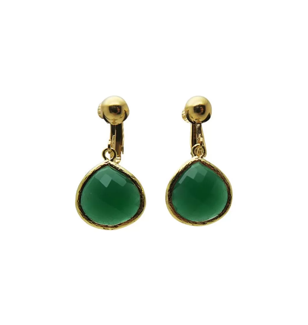 Discount AngelPearls Drops Clip-On • Green