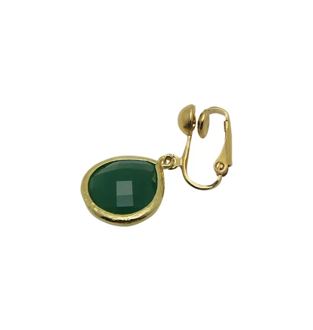 Discount AngelPearls Drops Clip-On • Green