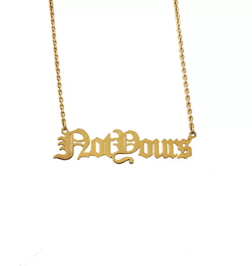 Cheap Fe:male Not Yours Necklace • Gold