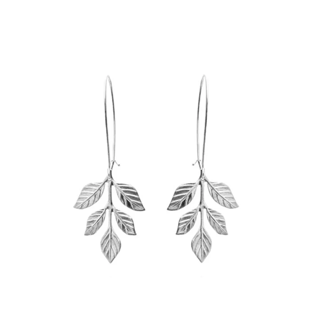 Clearance BoheMia Collection Fern Earrings Silver Small