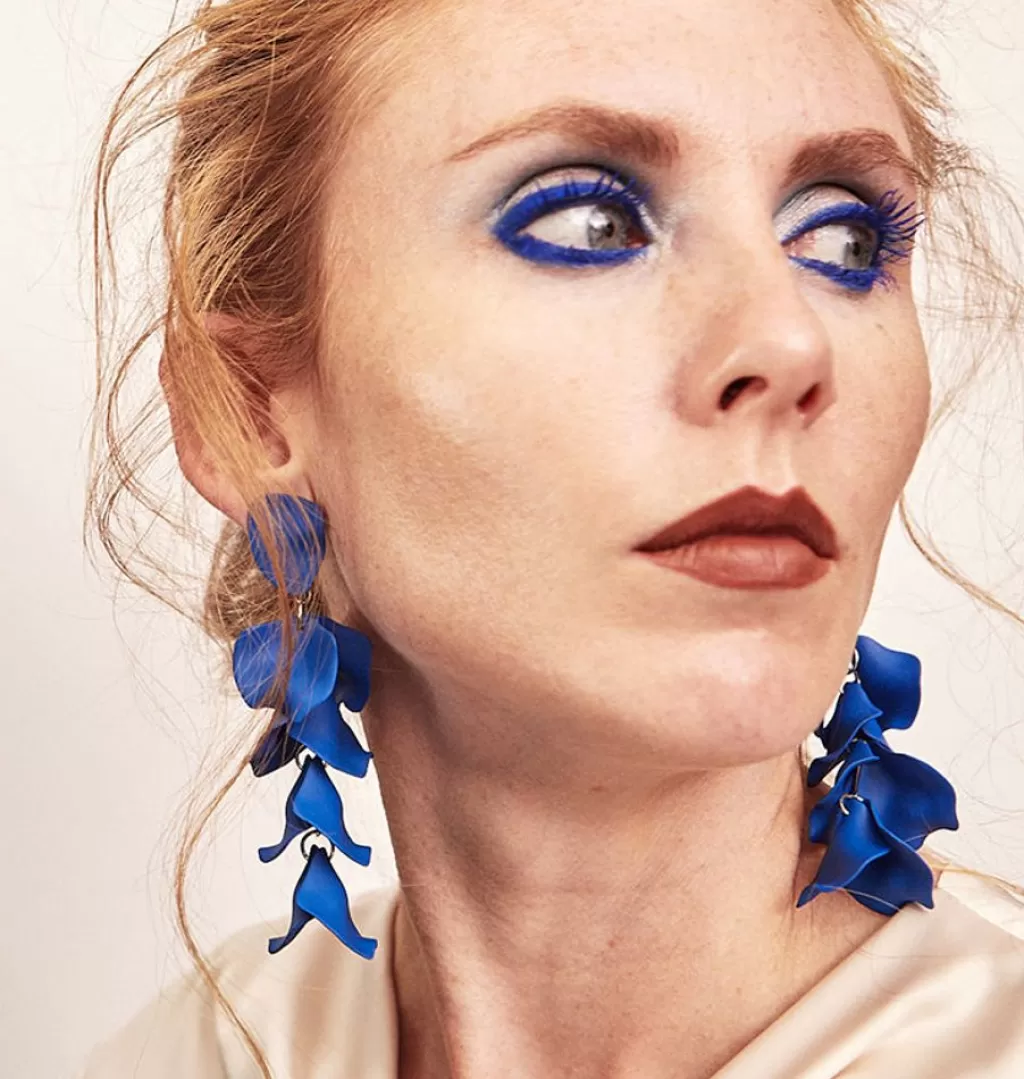 Best Sale WOS UP Flake Deep Blue Earrings