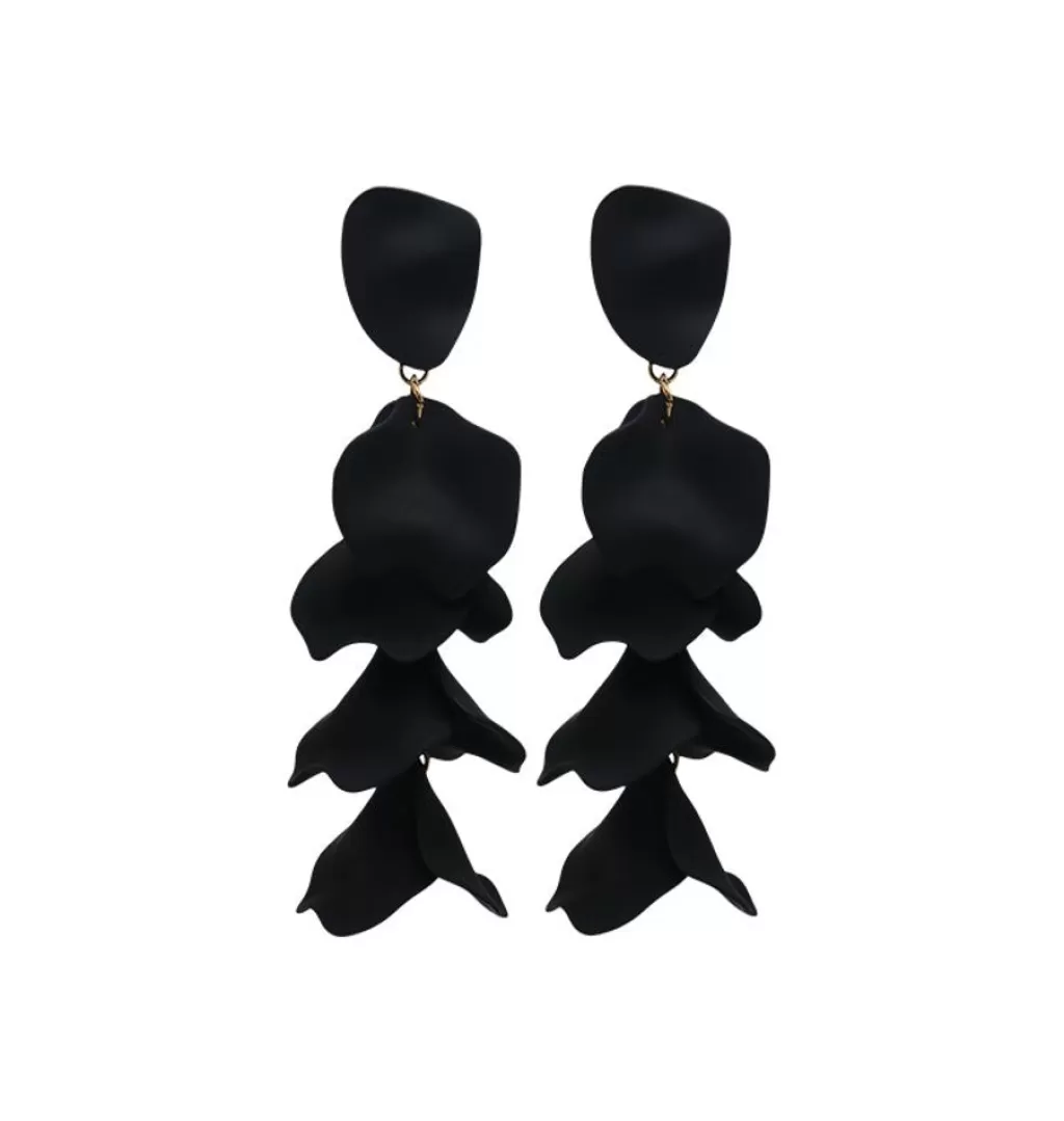 Hot WOS UP Flake Earrings Black