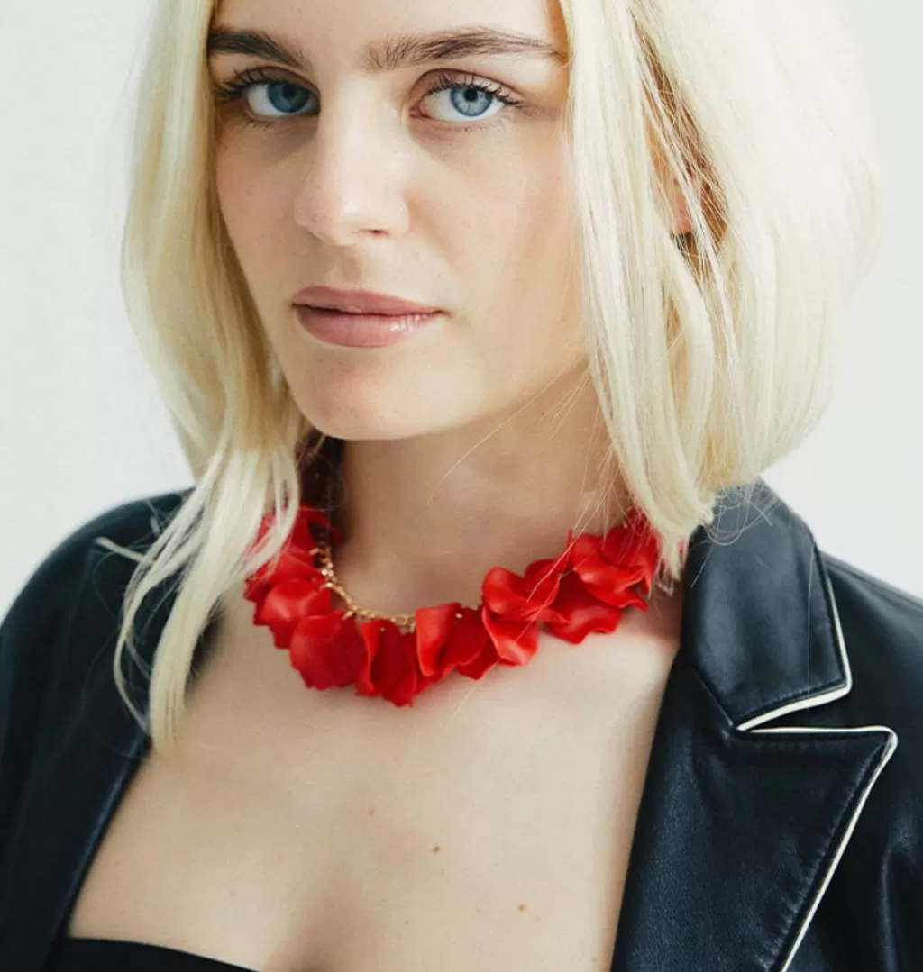 Online WOS Flake Necklace Red