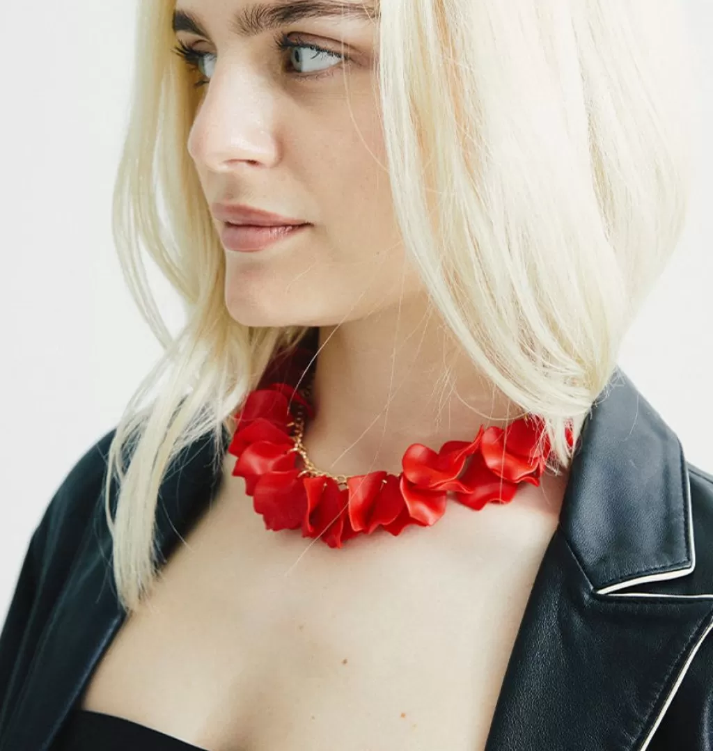 Online WOS Flake Necklace Red