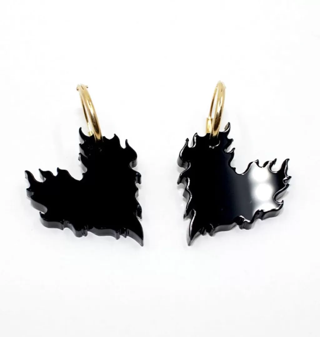 Cheap Liv och Ellen Flaming Hearts Earrings Black
