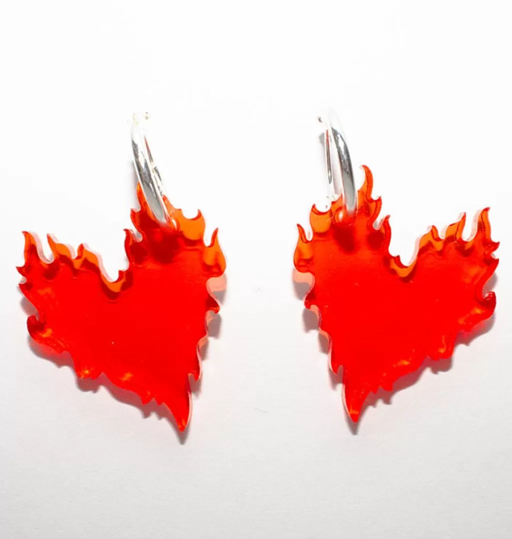 Sale Liv och Ellen Flaming Hearts Orhangen Orange