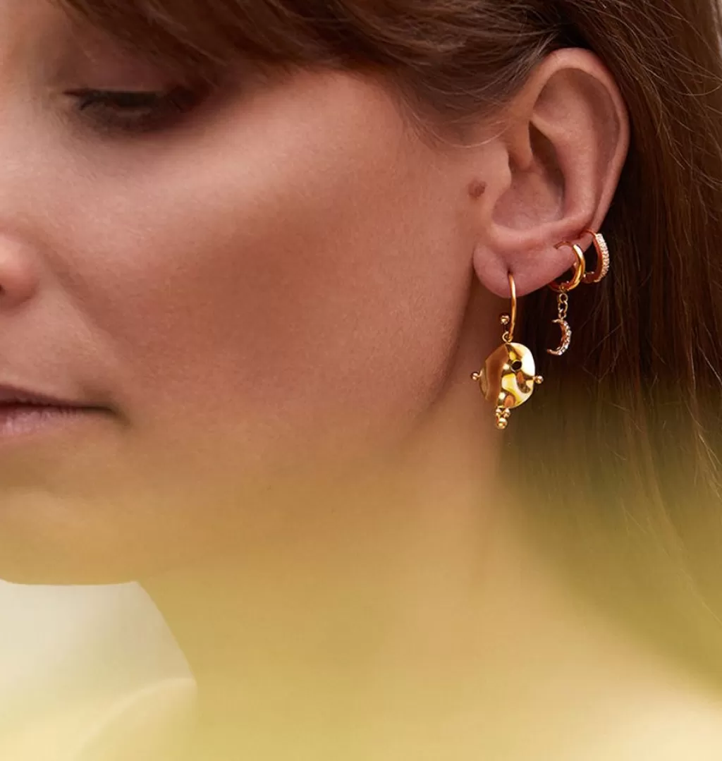Discount WOS UP Gold Hoop Glitter 12 Mm • Single Earring