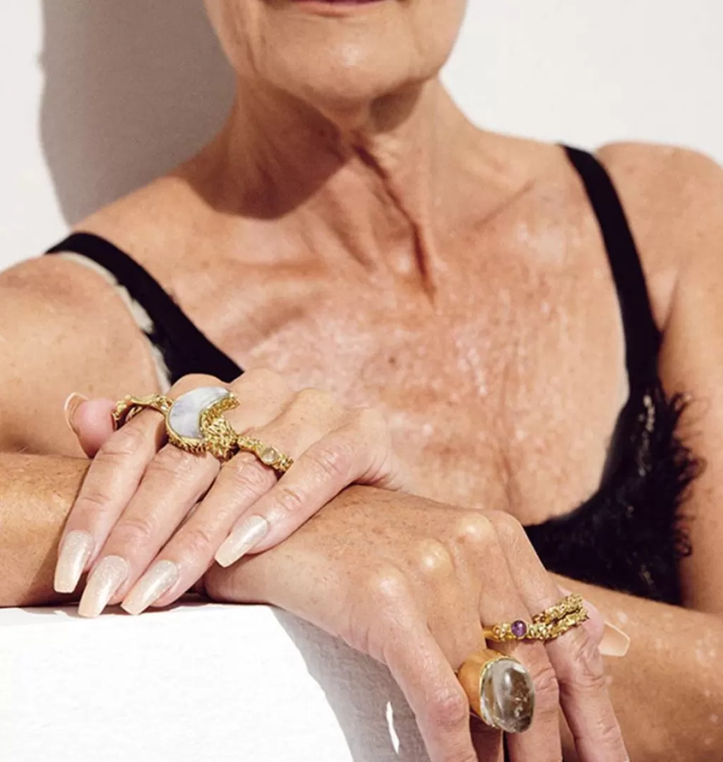 Hot Bedazzled Grogg Ring Brass Skinny