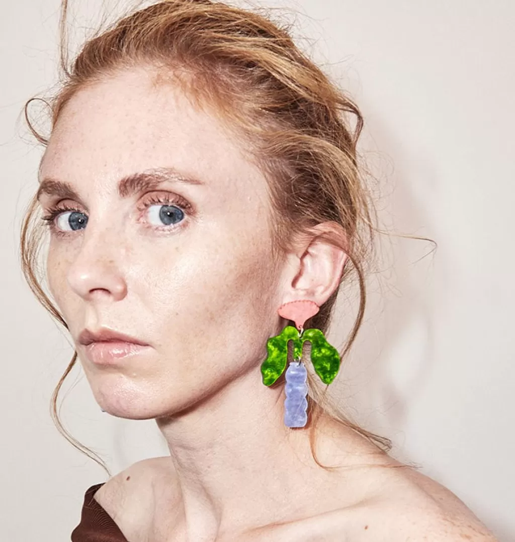 Outlet WOS x girl crush bling Groovy Blossom Earrings Green