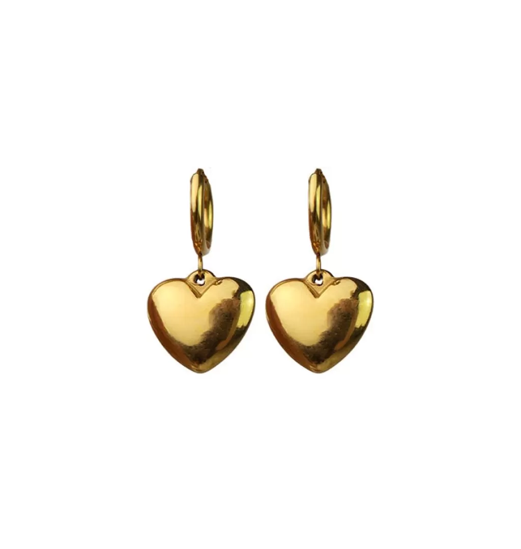 Sale WOS UP Heart Drop Earrings Gold