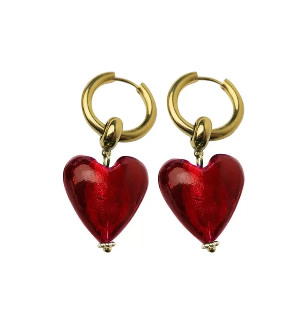 Flash Sale WOS UP I Heart You Earrings Red