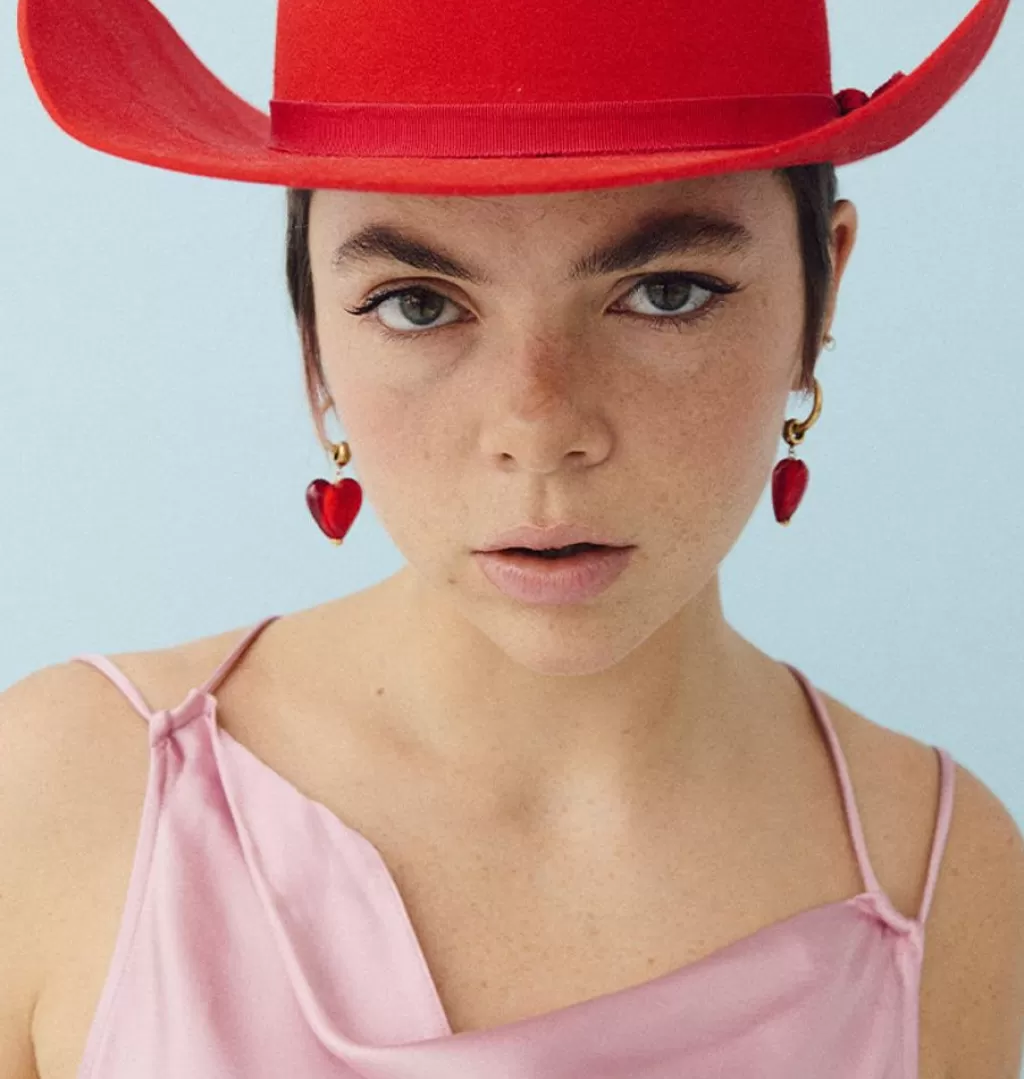 Flash Sale WOS UP I Heart You Earrings Red