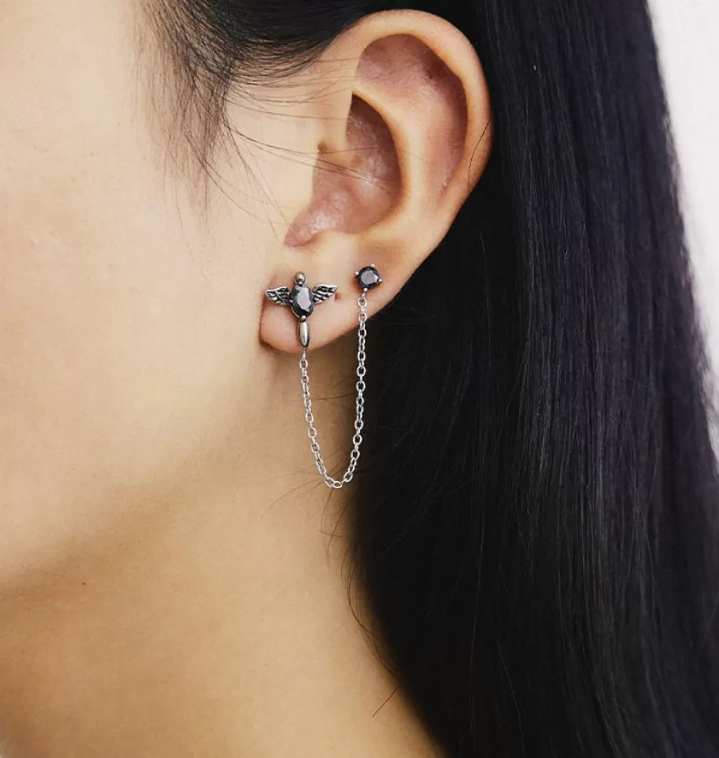 Sale WOS UP Kai Twin Angel Earring Black