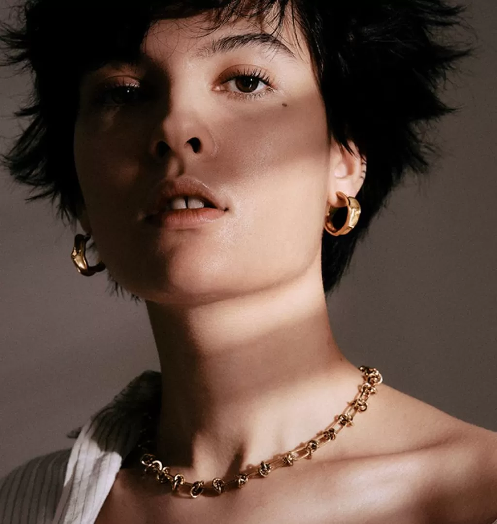 Cheap WOS Kedja Med Knutar Halsband Guld