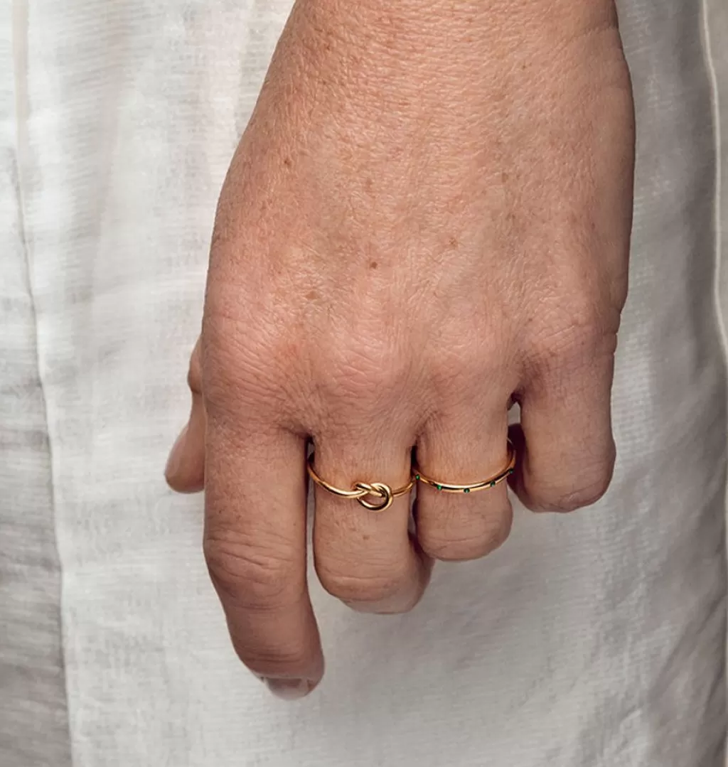 Online WOS Knop Ring Gold