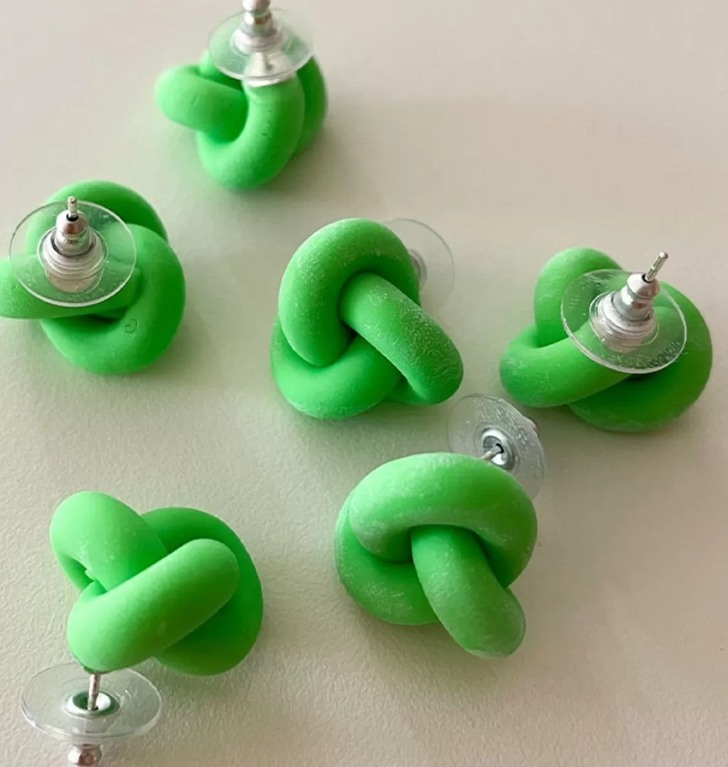 Sale OCH FORM Knutar Earrings Neon Green