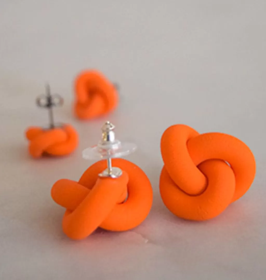 Discount OCH FORM Knutar Earrings Neon Orange