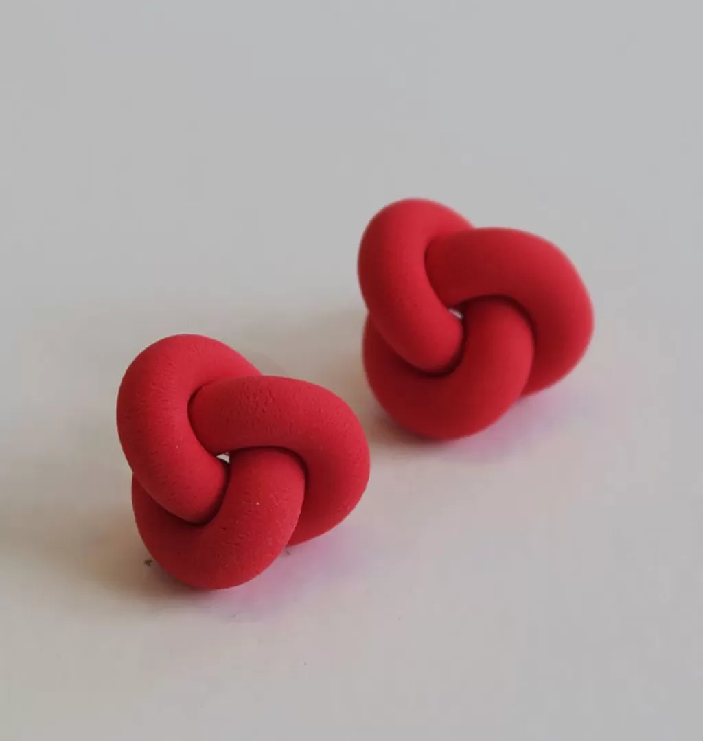 Clearance OCH FORM Knutar Earrings Red