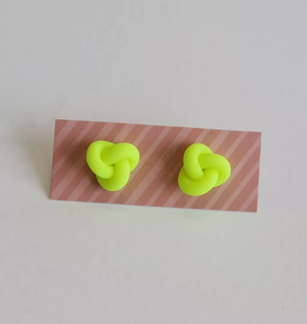 New OCH FORM Knutar Earrings Small Neon Yellow