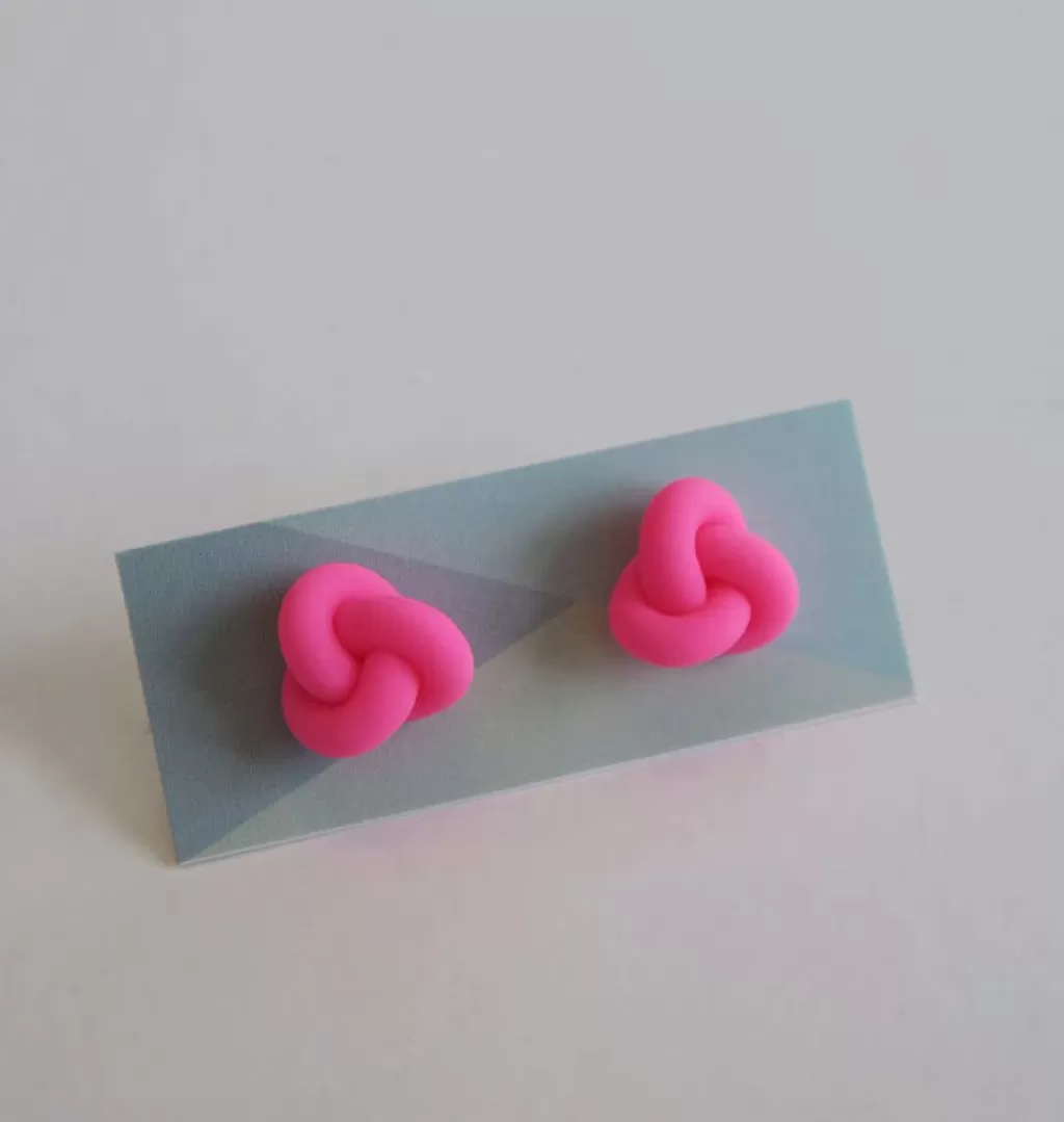 New OCH FORM Knutar Small Earrings Neon Pink
