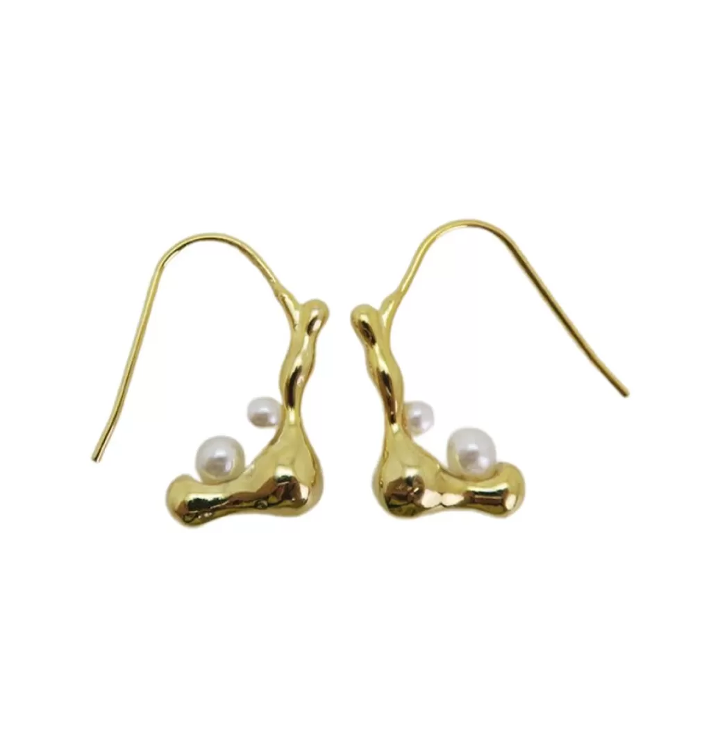 Hot WOS UP Lova Pearl Earrings Gold