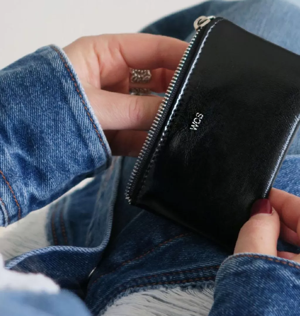 Clearance WOS Mini Keeper Wallet Metallic Black