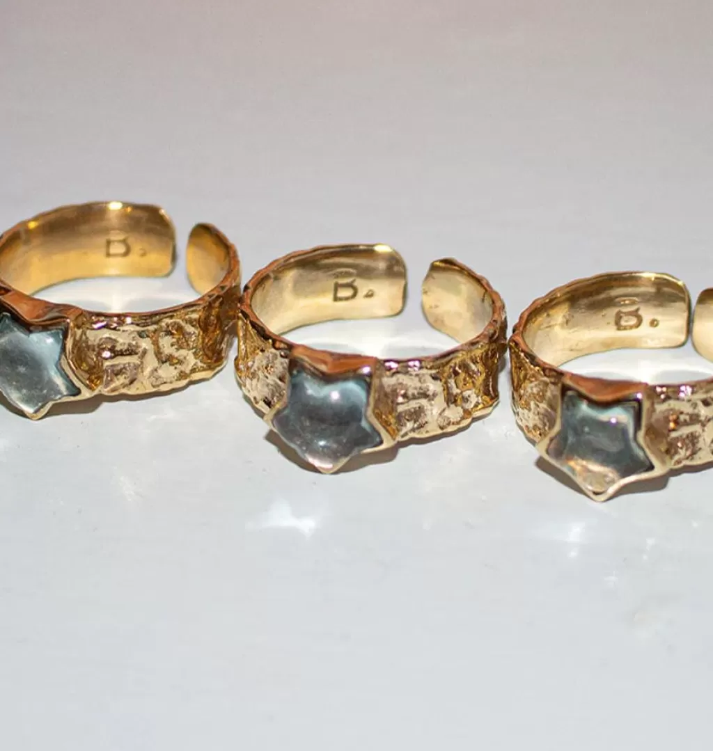 Fashion Bedazzled Mini Ursa Topaz Brass