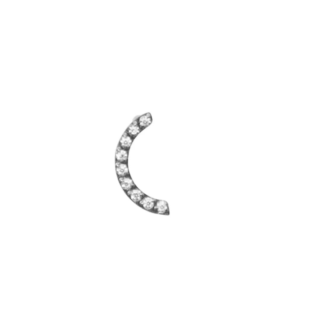 Clearance WOS UP Moon Light Silver Single Earring