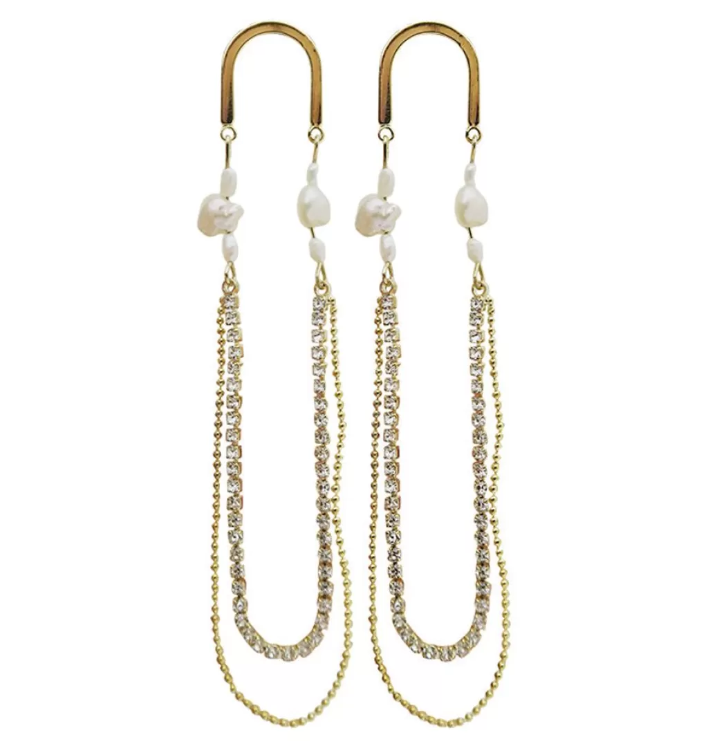 Best WOS UP Needle Pearl Earrings