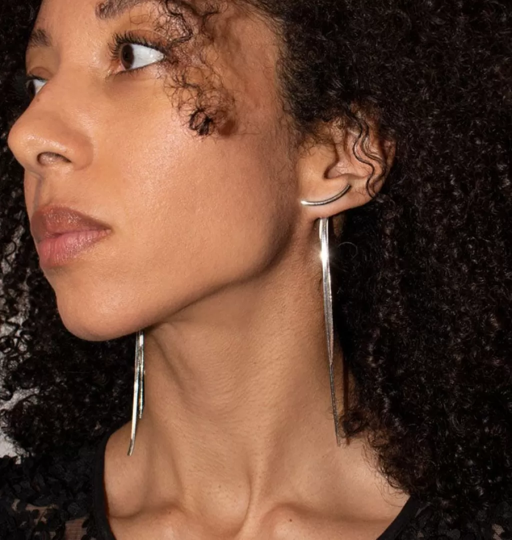Clearance WOS UP Night Fall Earrings Silver