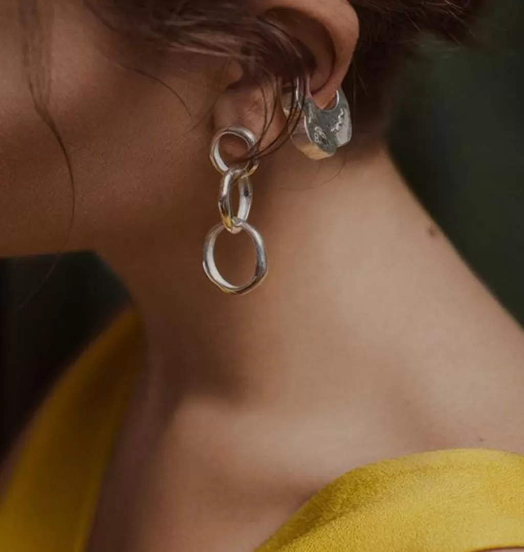 Outlet Bedazzled No Strings Earrings • Silver